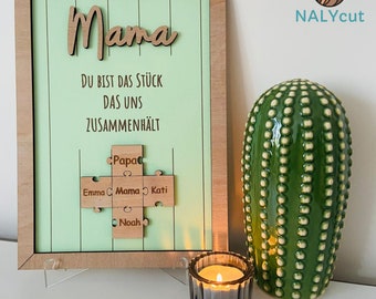 Mother's Day gift personalized, puzzle names, picture frame, gift for mother, gift for grandma