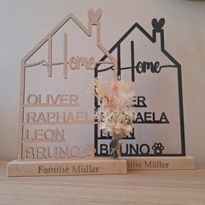Spersonalizowany dom z imieniem, wykonany ze szkła akrylowego lub drewna, dekoracja ścienna, prezent na parapetówkę, rodzinny napis na drzwiach, ceremonia zawieszenia wiechy, Dzień Matki, przeprowadzka