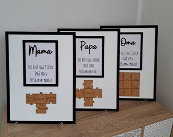 Personalisiertes Muttertaggeschenk Puzzle Bilderrahmen