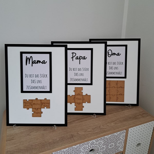 Personalisiertes Muttertaggeschenk Puzzle Bilderrahmen