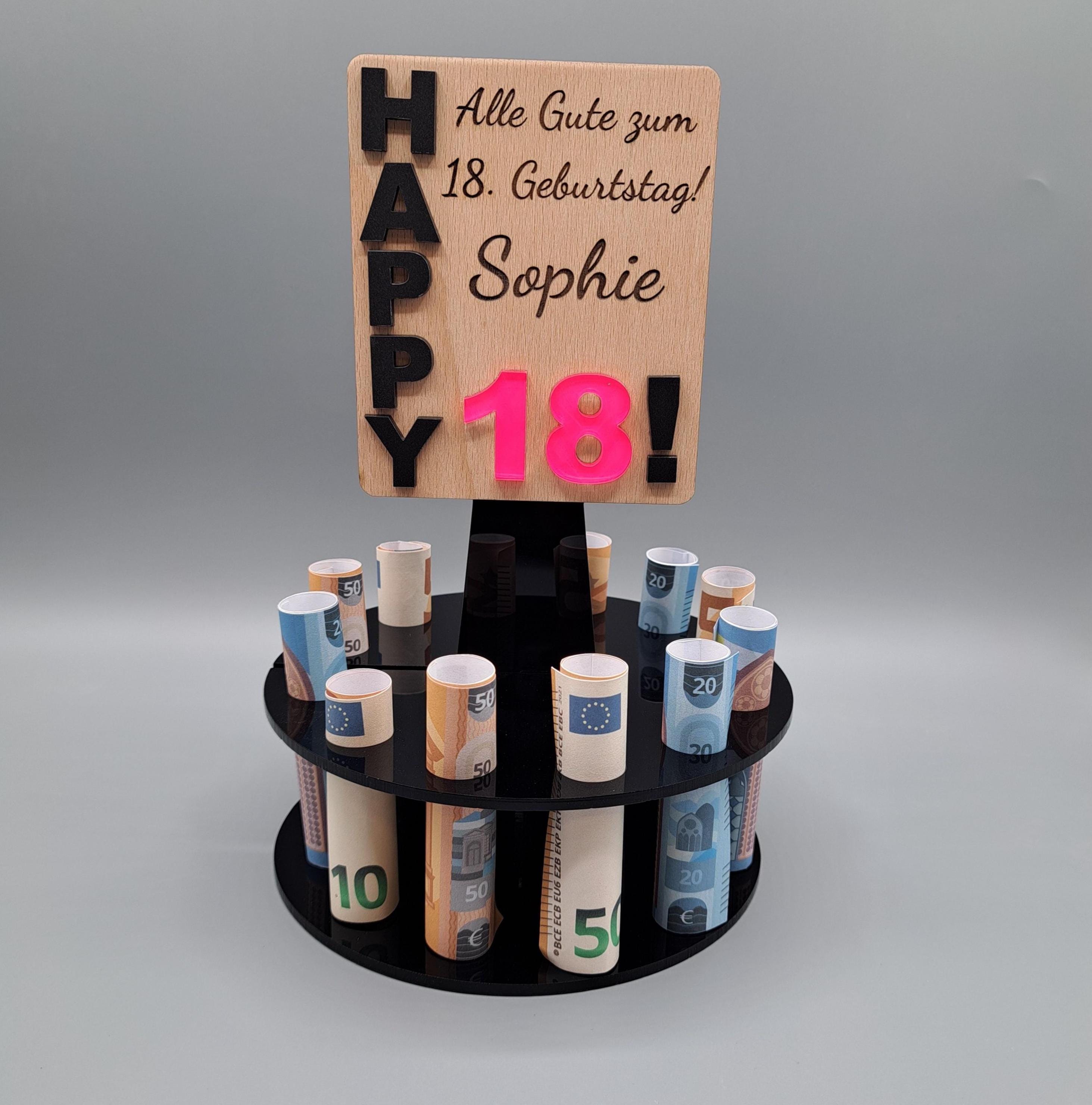 Coole Geldgeschenk-Idee Für 18. Geburtstag | Wunscherfüller Holzkarte Mit Reagenzglas & Ständer