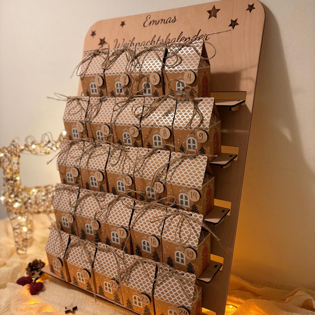 Personalized Wooden Advent Calendar for Filling | House Design | With ...