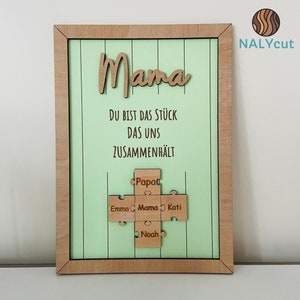 Muttertaggeschenk personalisiert, Puzzle Namen, Bilderrahmen, Geschenk für die Mutter, Geschenk für die Oma Bild 9