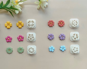 Ensemble d'emporte-pièces en pâte polymère mini-fleurs, ensemble d'emporte-pièces hiver en pâte polymère, emporte-pièces en argile pour clous