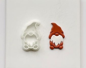 Christmas Santa Gnome clay cutter set, winter polymer clay cutter, xmas clay earring cutter