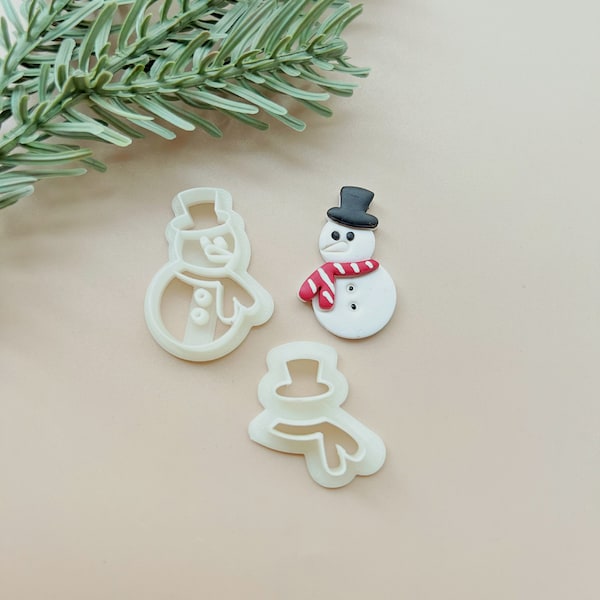 Christmas Snowman clay cutter set, winter polymer clay cutter, xmas clay earring cutter