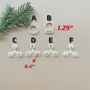 Christmas clay cutter set, winter polymer clay cutter set, stud clay earring cutter