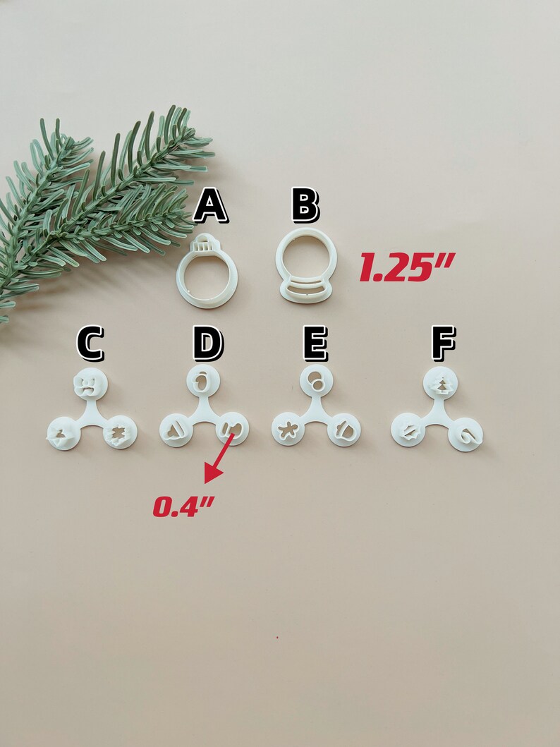 Christmas clay cutter set, winter polymer clay cutter set, stud clay earring cutter