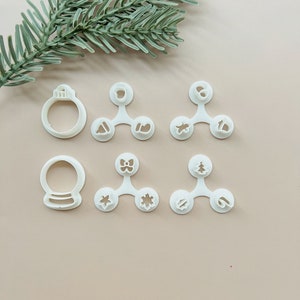 Christmas clay cutter set, winter polymer clay cutter set, stud clay earring cutter
