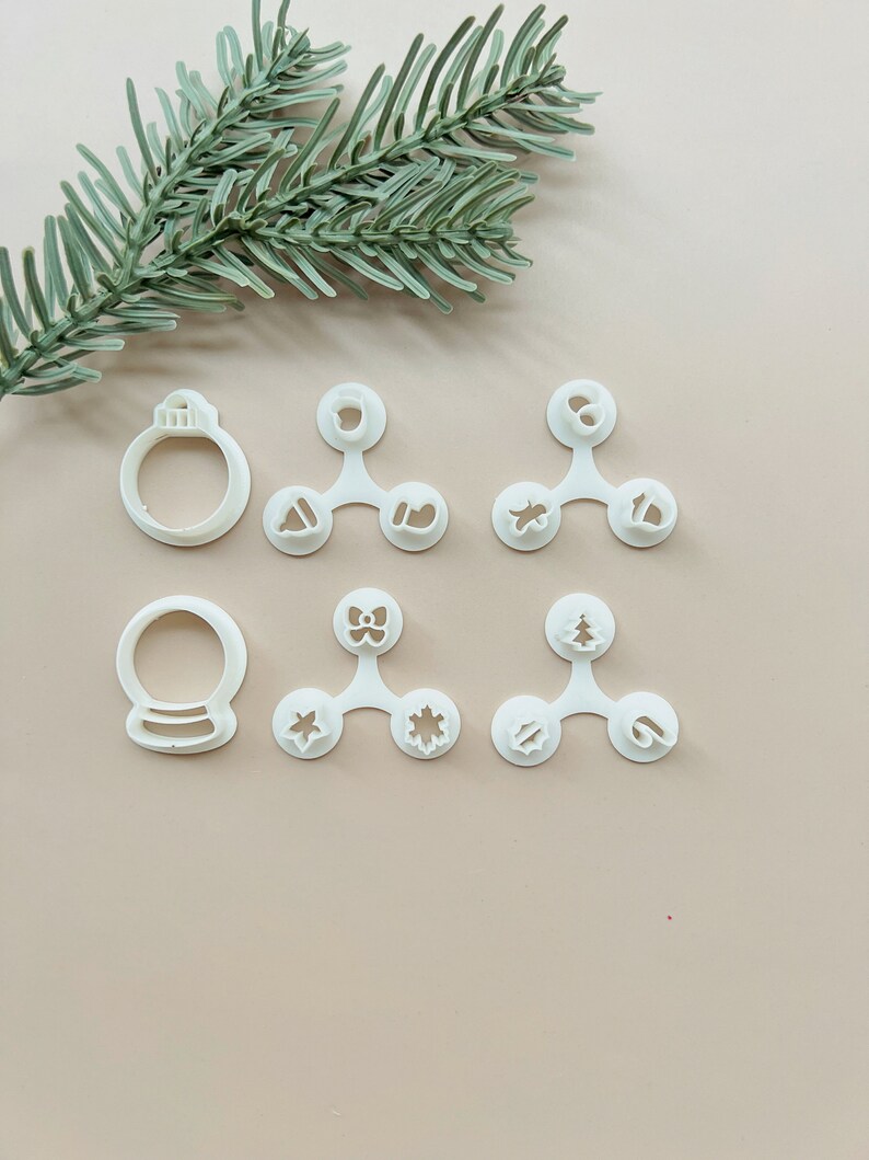 Christmas clay cutter set, winter polymer clay cutter set, stud clay earring cutter