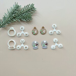 Christmas clay cutter set, winter polymer clay cutter set, stud clay earring cutter