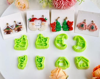 Christmas Polymer Clay Cutter Set | Winter Clay Earring Mold | Polymer Clay Supply
