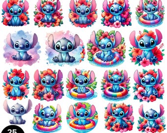Pacchetto PNG con 25 punti acquerello, Clipart di punti carini, File PNG per sublimazione, PNG ad alta risoluzione, Disegni per magliette, Download digitale