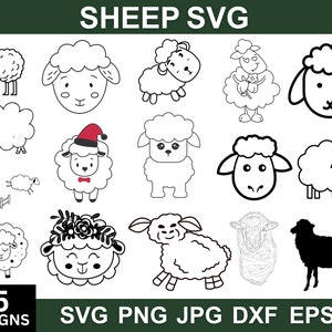 Sheep Svg Bundle, Sheep Svg. Png, Sheep Dxf, Sheep Clip Art, Sheep Vector Files, Animal Svg,Svg Cut Files, Silhouettes, Svg For Shirts