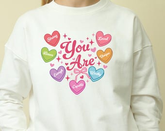 You Are Enough Valentine Png, Retro Valentine Png, Valentine Sublimation Design, Valentine Heart Png, Positive Affirmations,Instant Download