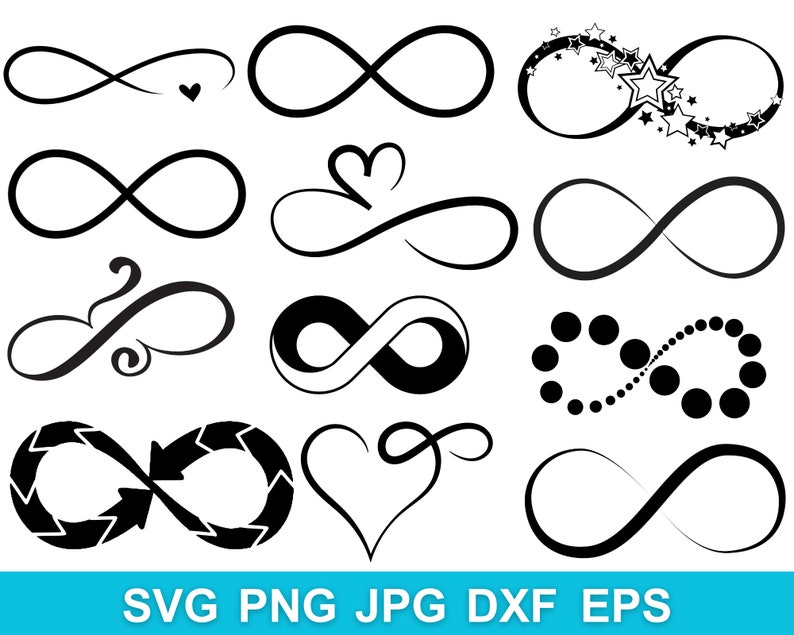 Infinity Symbol Svg Bundle, Infinity Sign Svg, Infinity Png, Infinity Silhouette, Valentines Day Svg, Infinity Dxf, Infinity Clipart, Vector image 2