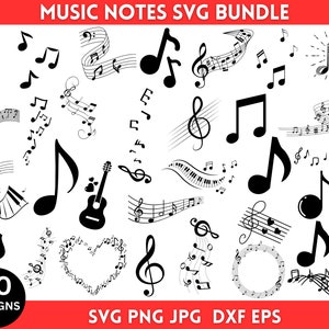 Music Notes Svg Png Bundle, Music Notes Svg Bundle, Music Notes Silhouette, Music Notes Clipart, Music Symbols Svg, Digital Download