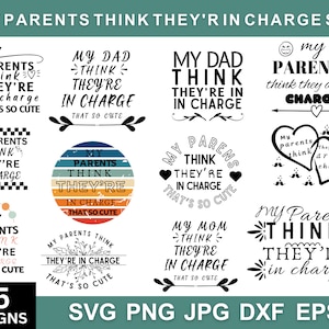 My Parents Think They&#39;r In Charge Svg, Funny Svg Bundle, Funny Baby Svg, My Parents Think Png,  They Are In Charge Svg, Svg Files For Cricut