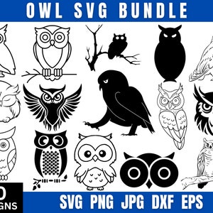 Owl Svg Png Digital Designs, Owl Clipart, Owl Png Bundle, Owl Svg Bundle, Owl Svg For Cricut, Svg Files, Commercial Use Svg, Owl Printable