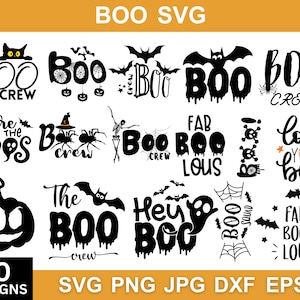 Halloween Boo Svg Bundle, Boo Svg Bundle, Boo Png Bundle, Halloween Boo Svg, Boo Crew Svg, Boo Halloween Funny Svg, Silhouette Designs