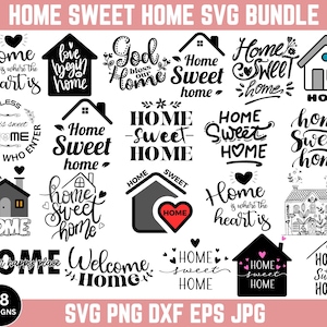 Home Sweet Home Svg Bundle, Home Sweet Home Svg, Sweet Home Clipart, Sweet Home Svg, House Print, Cut File, Instant Download, Silhouette