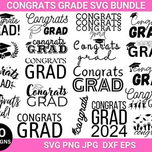 20 Congrats Grad Svg Designs, Graduation Svg, Graduate Png, Congrats Grad, Graduation Shirt, Graduation Hat Svg, Instant Download,Silhouette