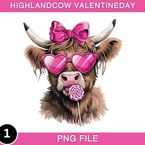 Highland Cow Valentine Png, Valentine Coquette Png, Valentine’s Day, Retro Valentine Png, Valentine Highland Cow Png, Sublimation Design