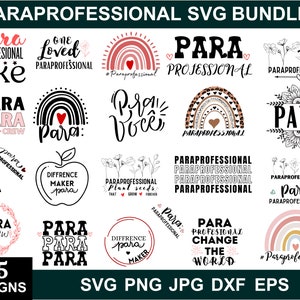 Paraprofessionelle SVG Bundle, Paraprofessionelle Png, Paraprofessional, lustige Lehrer SVG, Para svg, SVG-Dateien für Cricut, Silhouette, Vektor