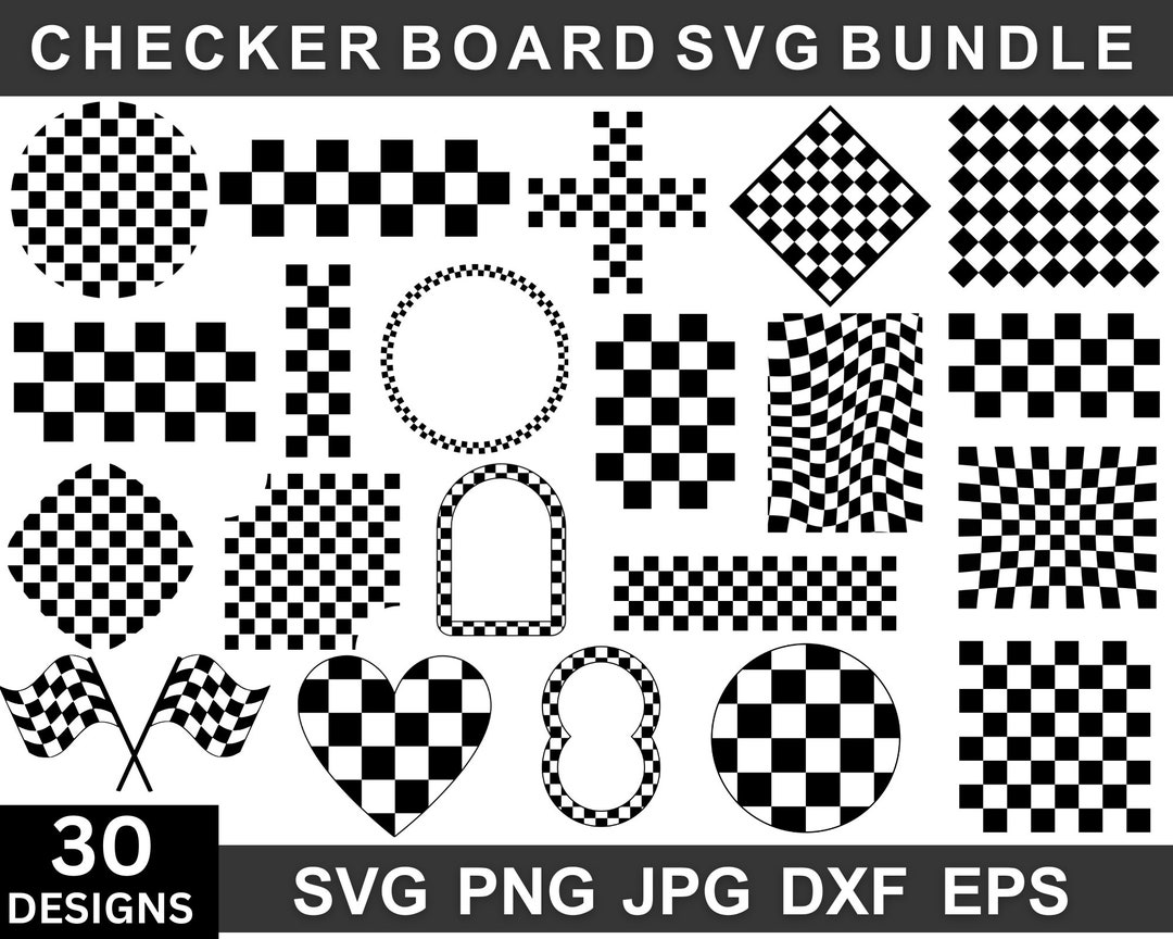 Checkerboard Svg Bundle, Checkerboard Png, Checkers Svg, Checkered Flag ...