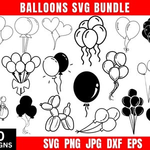 Balloon Svg Bundle, 20 Balloons Svg, Balloon Clipart, Birthday Svg, Balloon Vector, Balloons Clipart, Commercial Use Svg, Instant Download