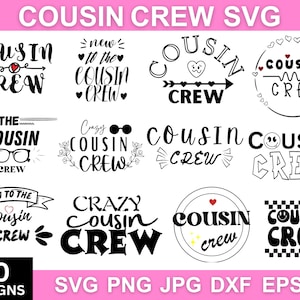 Cousin Bundle, Cousin Svg Bundle, Cousin Crew Svg, Cousin Png, Cousin Dxfm, Cousin Quote Svg, Téléchargement instantané, Cousins Svg, Silhouette