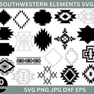 20+ Southwestern Elements Svg Bundle, Western Svg, Svg File For Cricut, Instant Download, Silhouette, Vector Files, Digital Download