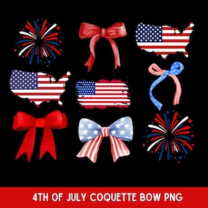 4th Of July Bow Png, Coquette Bow Png, Patriotic Bow Png, 4th Of July Png, American Flag Png,USA Png, Independence Day Shirt Png,Sublimation image 1