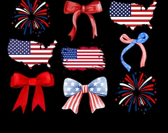 4. Juli Bogen Png, Kokette Bogen Png, Vaterländische Bogen Png, 4. Juli Png, amerikanische Flagge Png, USA Png, Unabhängigkeitstag Hemd Png, Sublimation