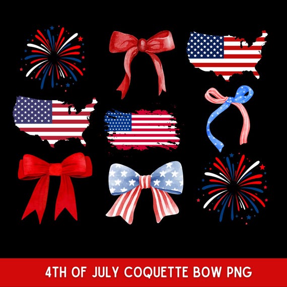 4th Of July Bow Png, Coquette Bow Png, Patriotic Bow Png, 4th Of July Png, American Flag Png,USA Png, Independence Day Shirt Png,Sublimation