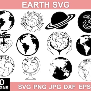 Erde-Svg-Bundle, Erde Clipart, Erde Vektor, Tag der Erde, Tag der Erde, SVG schneiden Datei, Erde Png, Cricut SVG, SVG-Dateien für Cricut