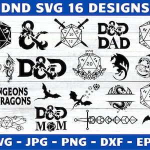 Dnd Svg Png Bundle, Dnd Png Bundle, Dnd Clipart, Dnd Vector Files, Svg For Shirts, Instant Download, Silhouette / Cricut Cut Files
