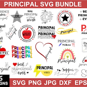 School Principal Svg, Teacher Svg Bundle, Assistant Principal, Back To School Svg, Principal Gift, Funny Teacher Svg, Silhouette Designs