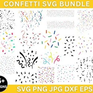 15 Confetti Digital Download Designs, Confetti Svg Png, Confetti Vector,Confetti Png Bundle, Confetti Clipart, Birthday Svg,Instant Download