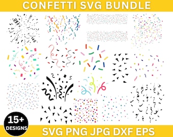 15 Konfetti Digital Download Designs, Konfetti SVG Png, Konfetti Vektor, Konfetti Png Bundle, Konfetti Clipart, Geburtstag etc., Sofort Download