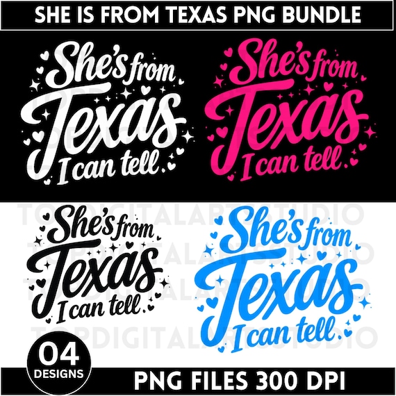 She’s From Texas PNG Bundle, Texas Girl PNG, Western Coquette Cowgirl Design, Southern Rodeo Shirt Graphic 300 DPI