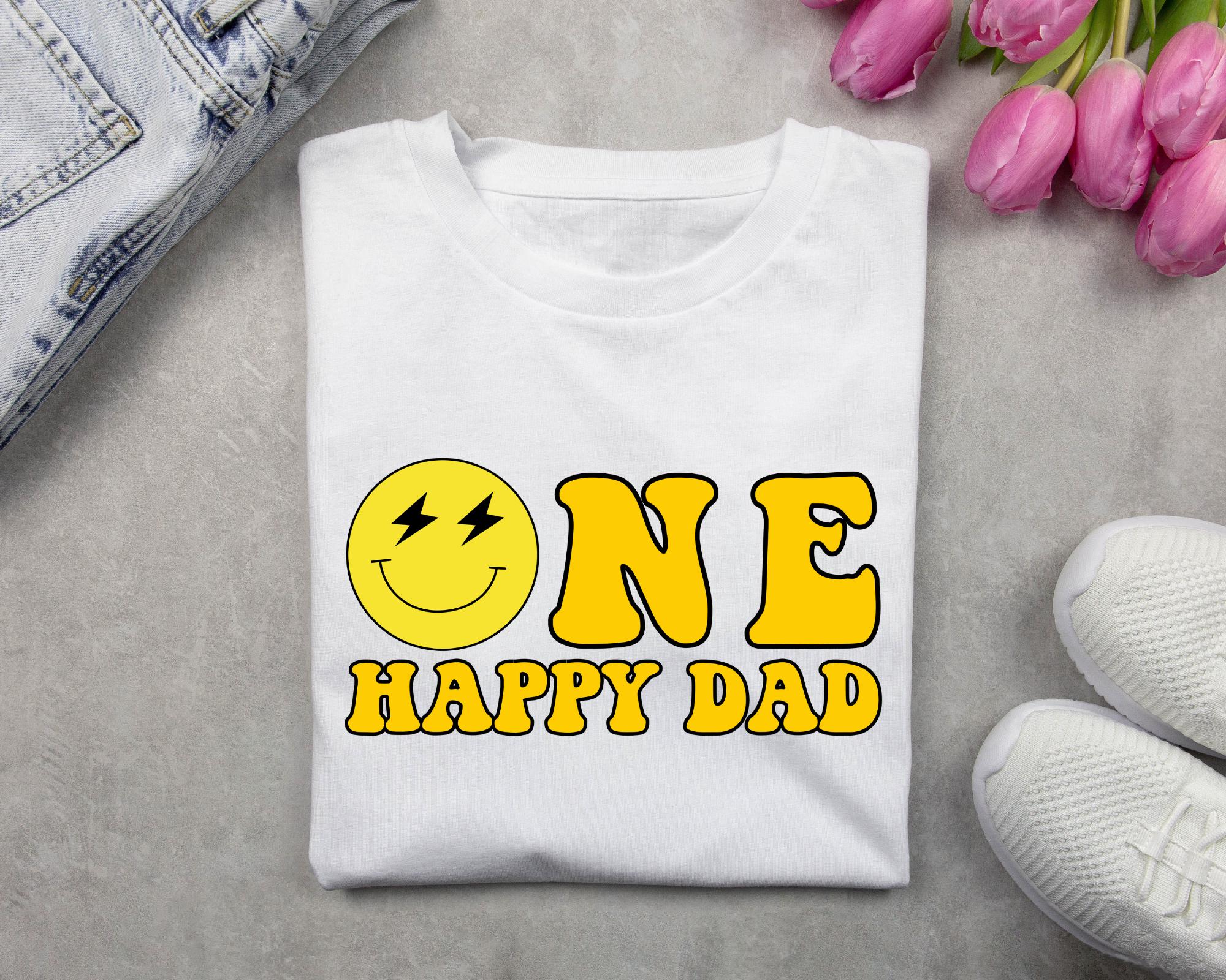 One Happy Dude Svg Png Bundle, Birthday Shirts Svg,retro Smiley Emoji ...