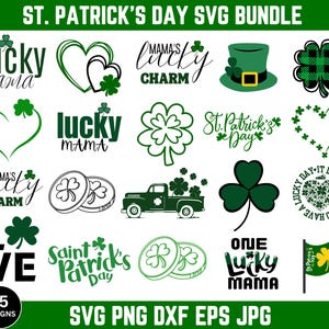 St. Patrick’s Day Svg Bundle, St Patricks Day Svg Png, Lucky Rainbow Svg, Shamrock Svg, Clover Svg Png,Svg Files For Cricut,Instant Download