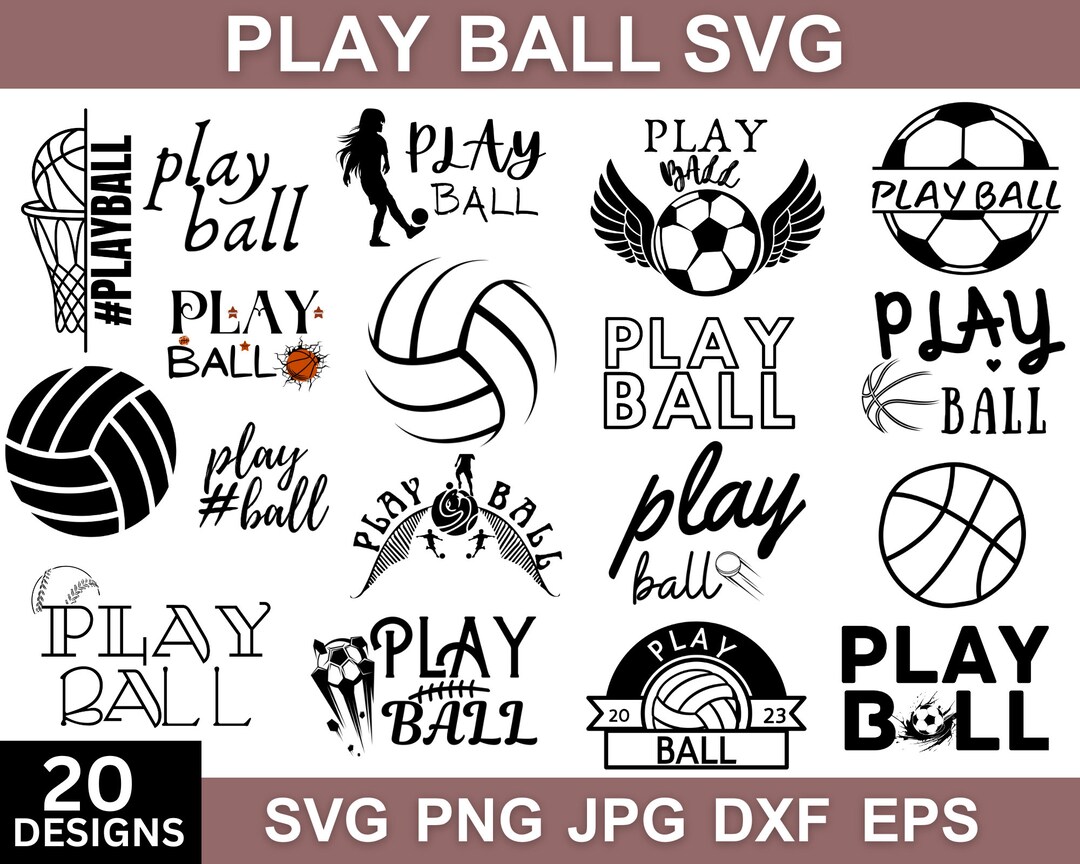 Play Ball Svg Bundle, Sports Lover Svg, Game Day Svg, Play Ball Png