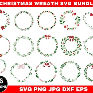 Christmas Wreath Svg Bundle, Floral Letters, Wreath Svg, Christmas 2024 Svg, Frame Svg, Christmas Sign Svg, Instant Download, Silhouette