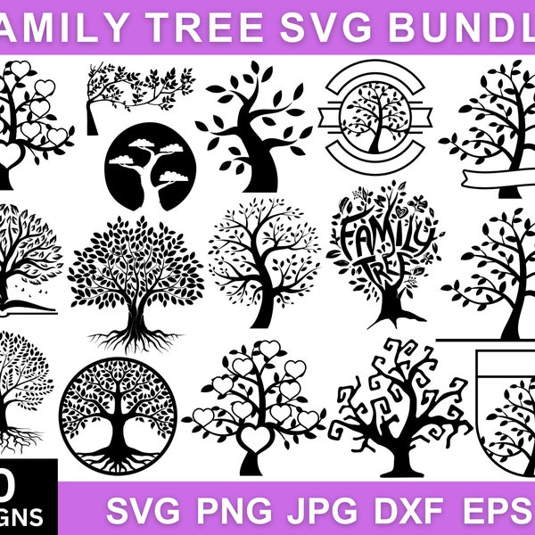 Family Tree Svg Bundle, Family Tree Png, Family Tree Clipart, Family Reunion Png, Family Tree Svg, Svg Files For Cricut, Instant Download