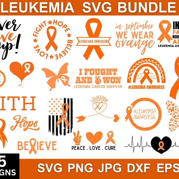 Leukemia Svg, Leukemia Png, Cancer Ribbon Svg, Leukemia Ribbon, Awareness Ribbon Svg, Leukemia Warrior Svg, Svg Files For Cricut