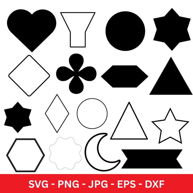 Basic Shape Svg Bundle, Basic Shape Png Bundle, Basic Shape Clipart ...