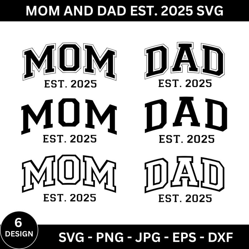 Mom & Dad Est2025 Png - Etsy