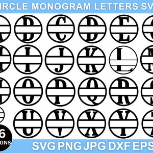 20+ Circle Monogram Svg Png Bundle, Monogram Alphabet Svg, Cut File For Cricut, Circle Monogram Svg, Svg Files For Cricut, Instant Download